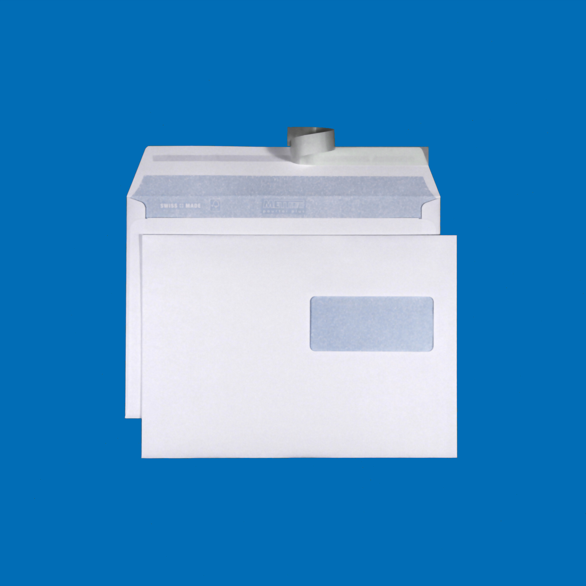 C5 Couvert, Fenster rechts, haftklebend, Ultraweiss FSC – Mettler Couvert