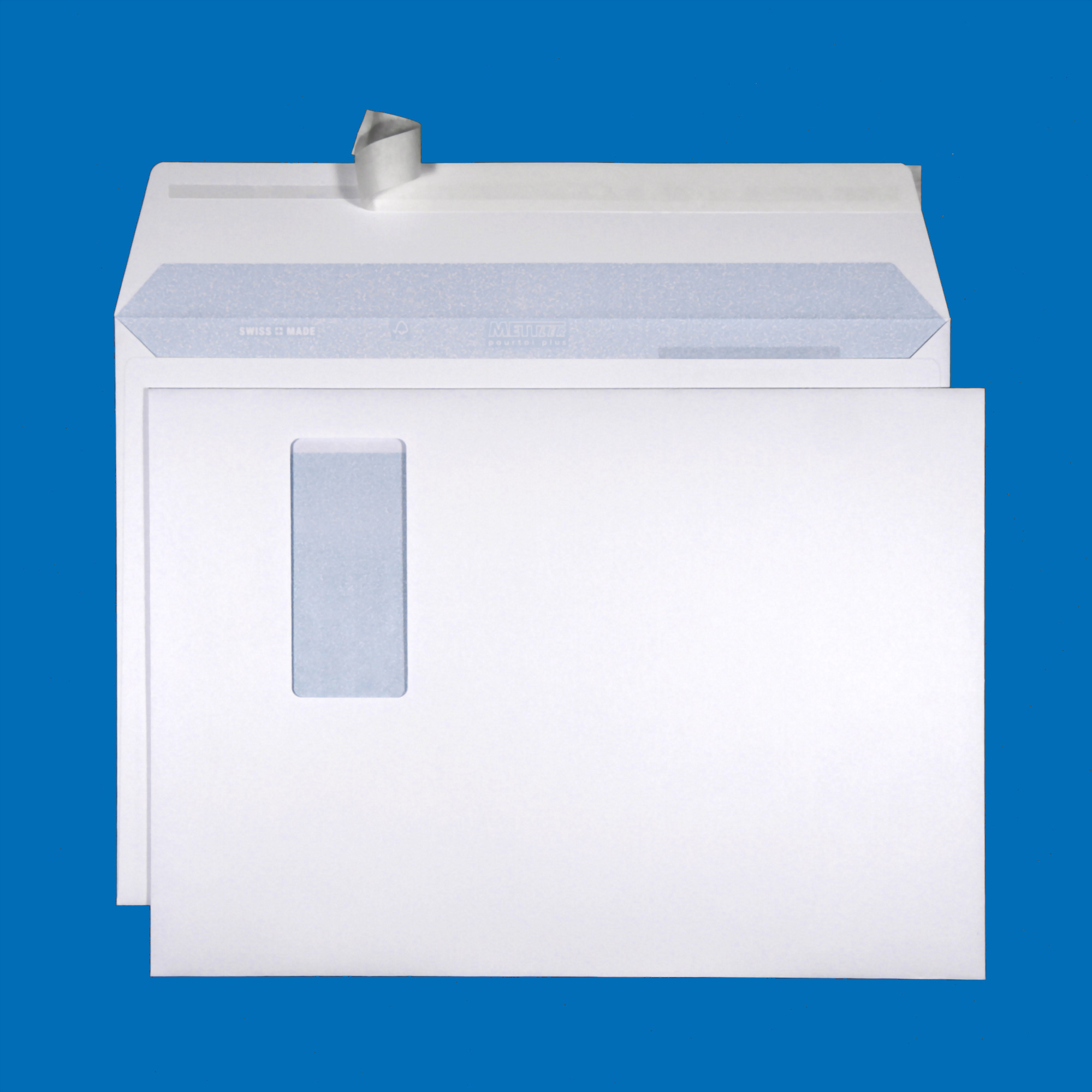 C4 Couvert, Fenster rechts, haftklebend, Ultraweiss FSC – Mettler Couvert