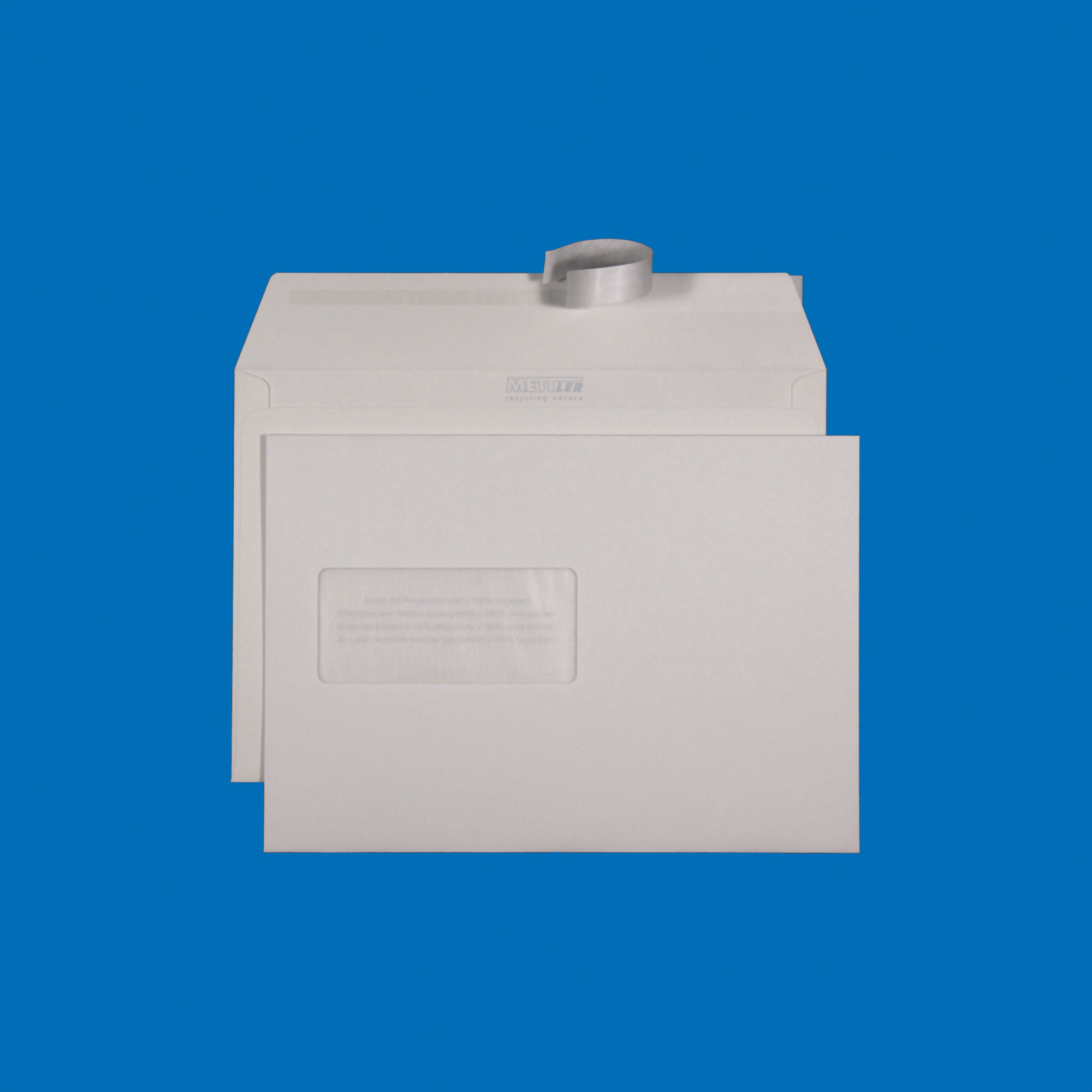 C5 Couvert, Fenster links, haftklebend, Recycling mit Blauem Engel – Mettler Couvert