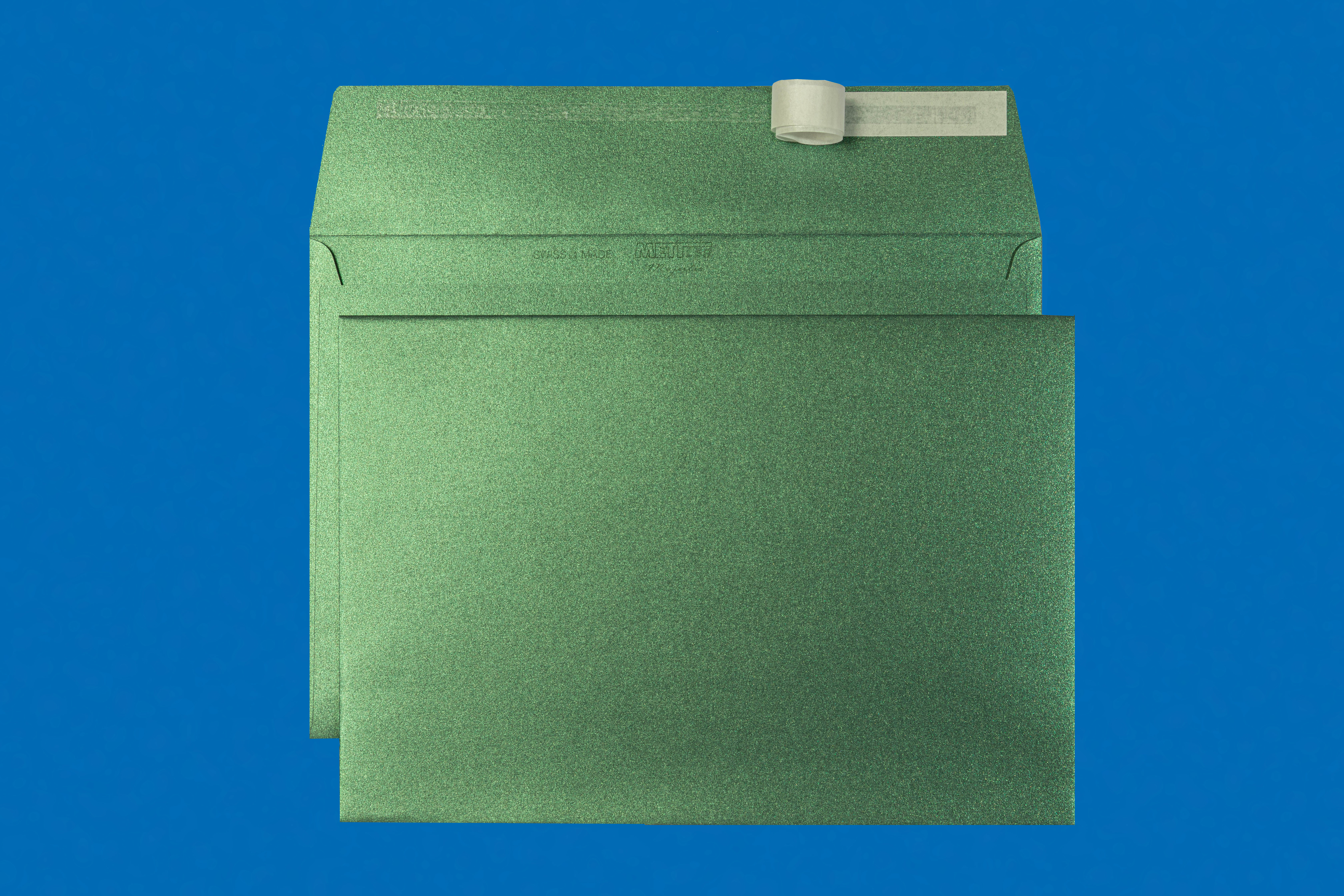 C5 Couvert metallic Garden Green, ohne Fenster, haftklebend (25 Stk.) – Mettler Couvert