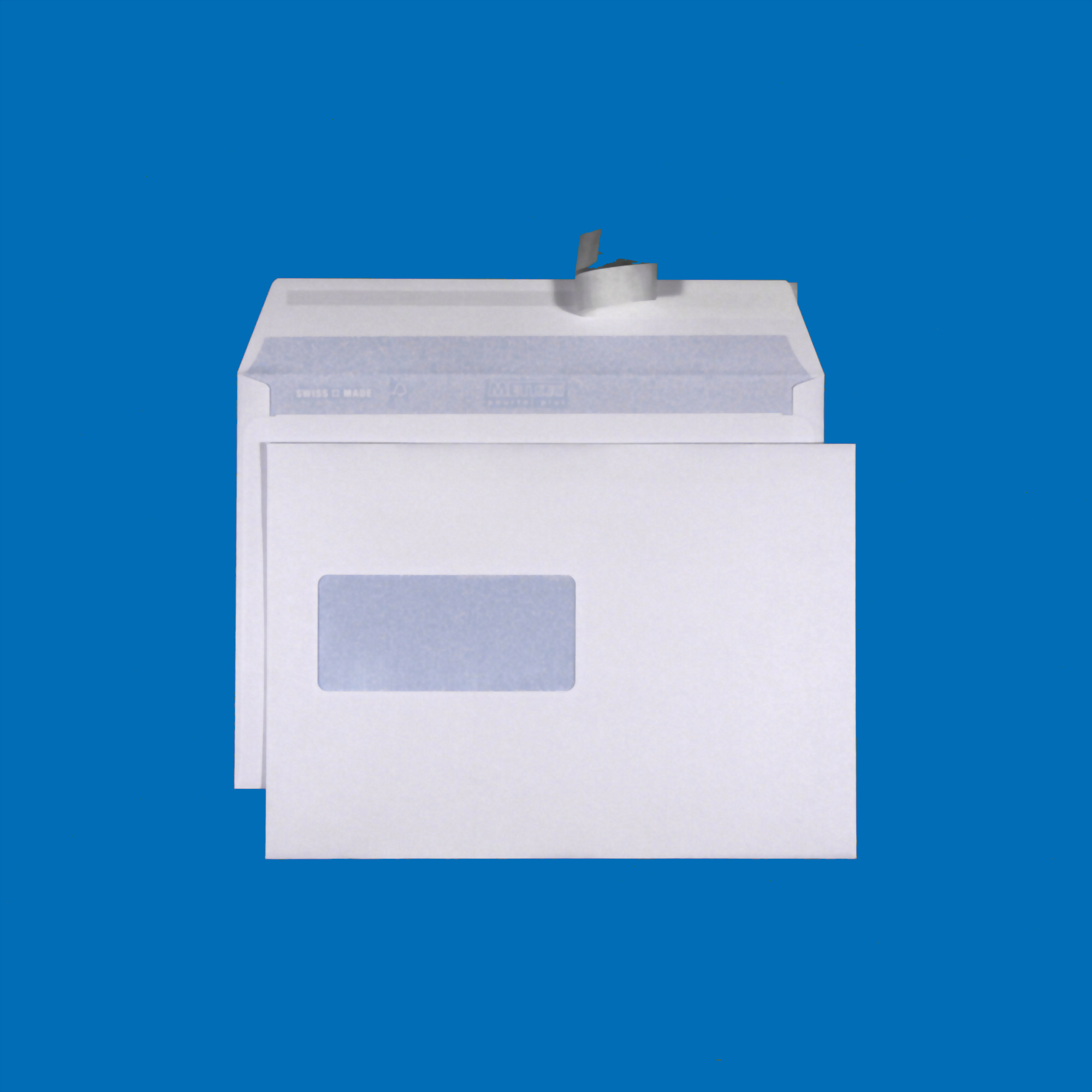 C5 Couvert, Fenster links, haftklebend, Ultraweiss FSC – Mettler Couvert