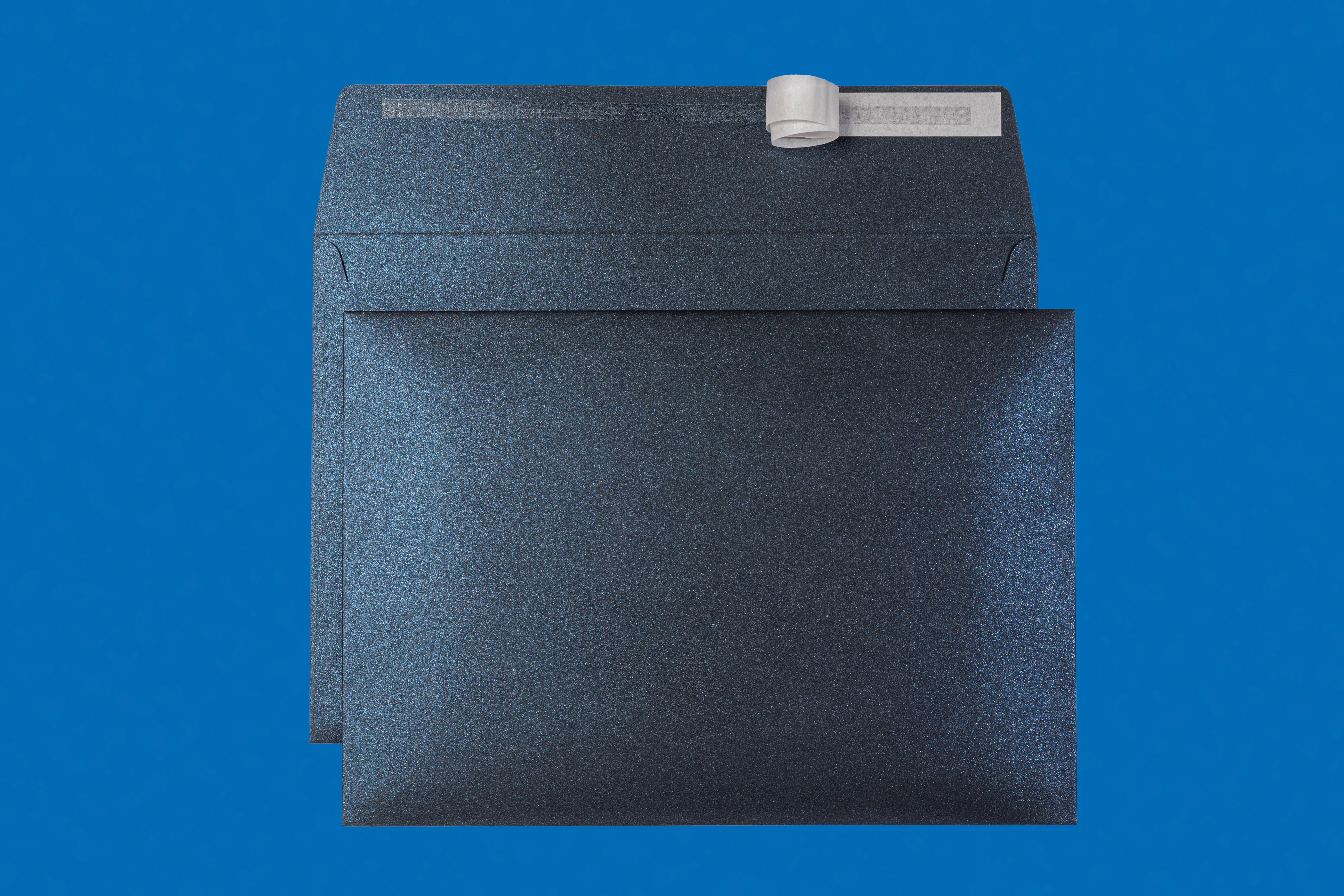 C5 Couvert metallic Kings Blue, ohne Fenster, haftklebend (25 Stk.) – Mettler Couvert