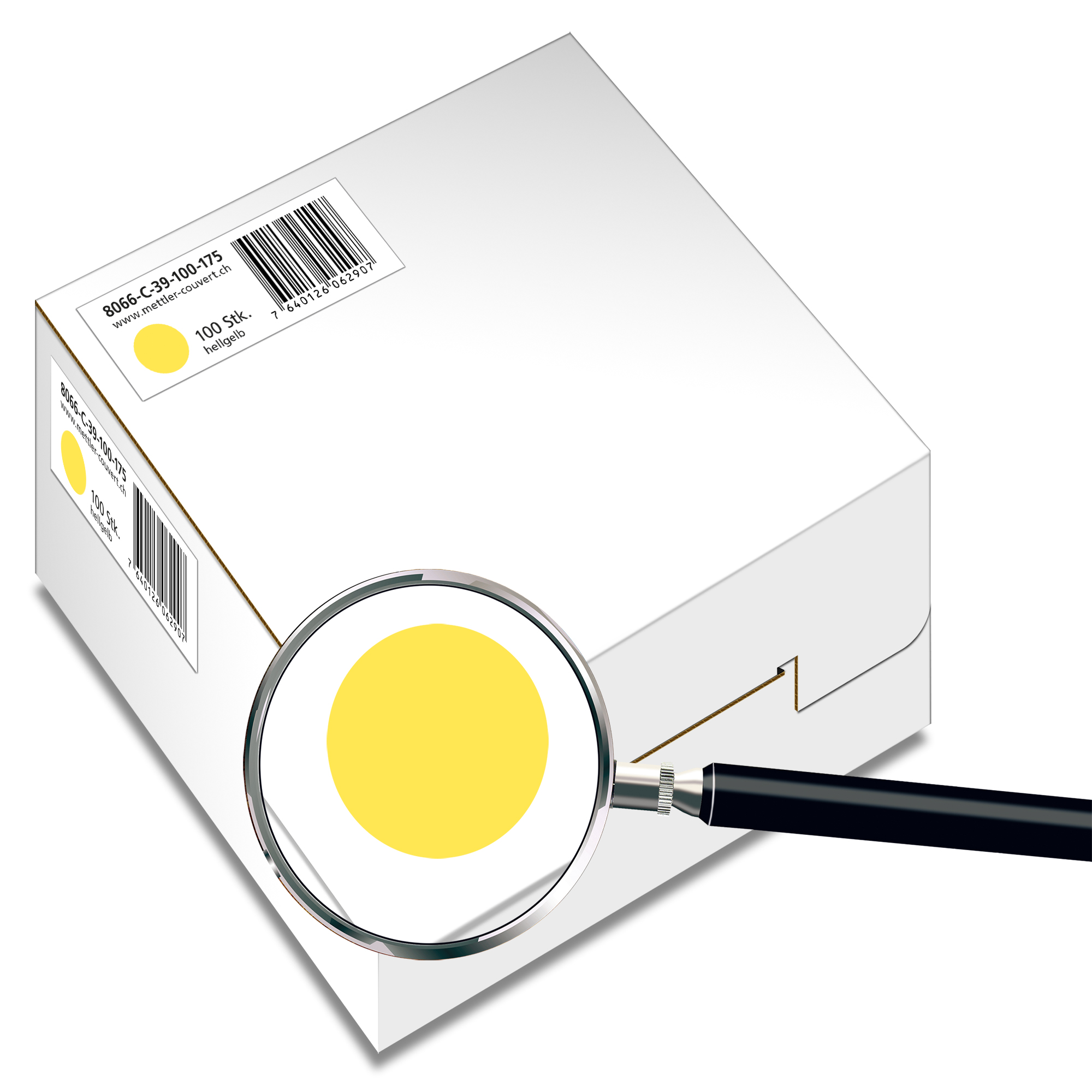 Couvert quadratisch 175 x 175mm, hellgelb, ohne Fenster, haftklebend, FSC – Mettler Couvert