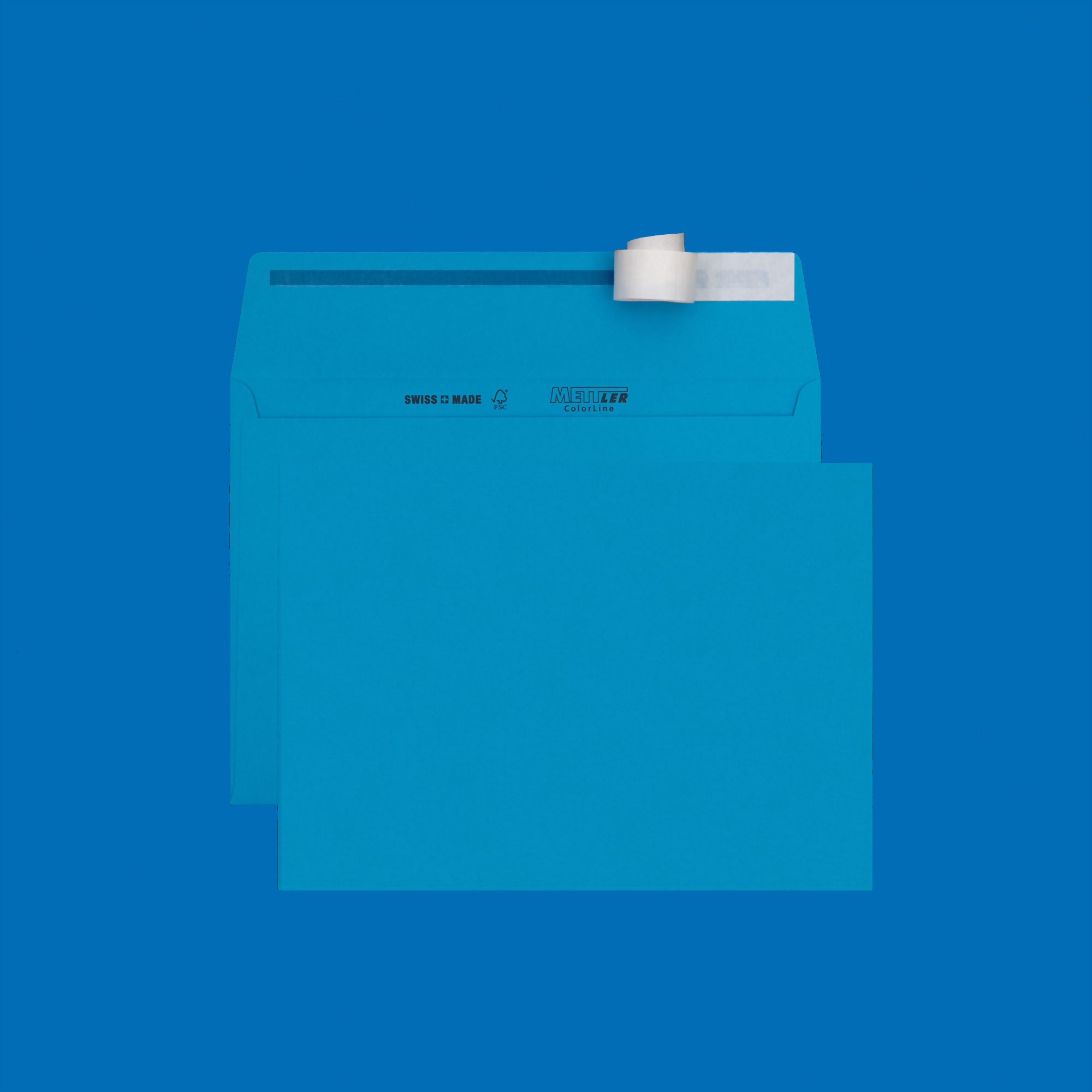 C5 Couvert, dunkelblau, ohne Fenster, haftklebend, FSC – Mettler Couvert
