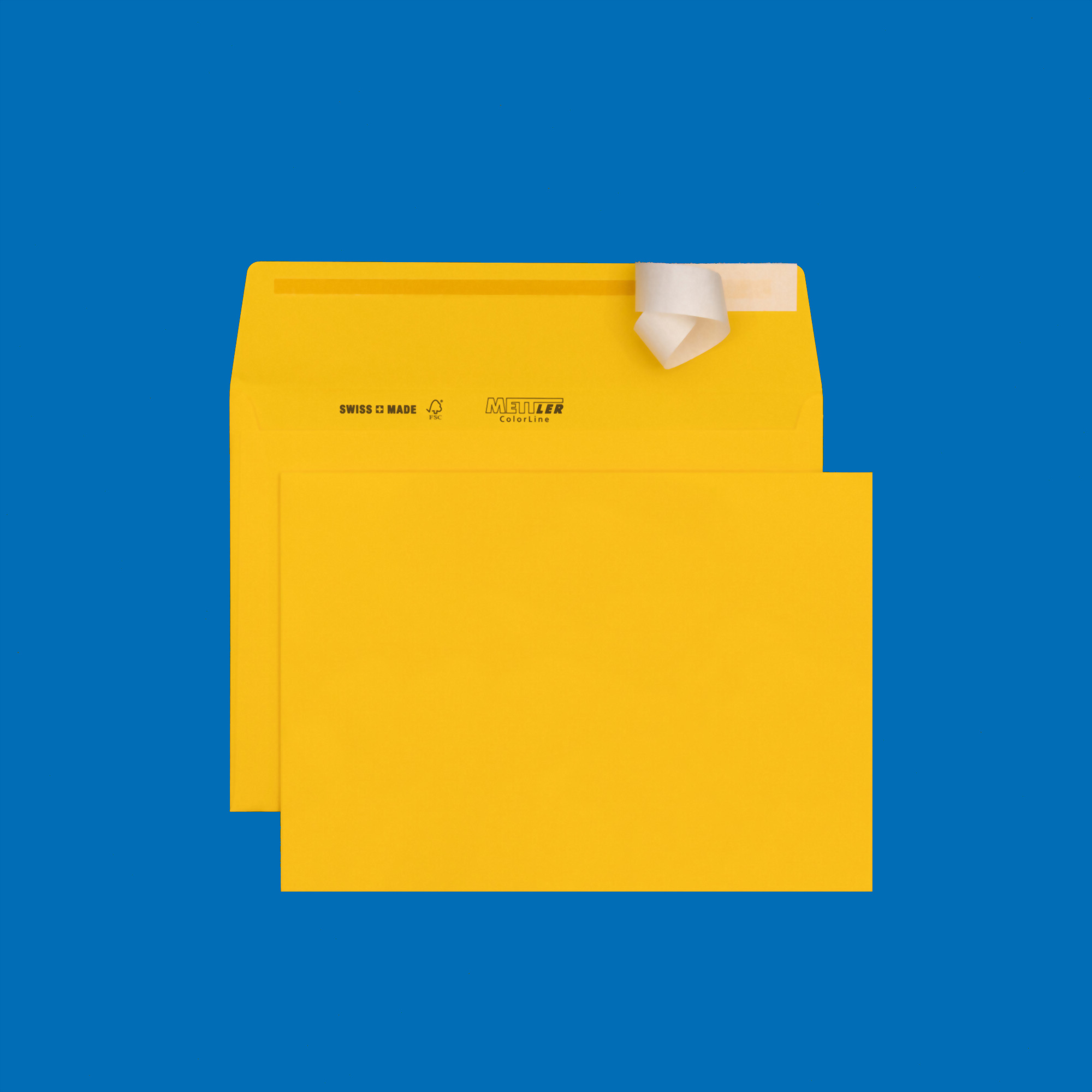 C5 Couvert, sonnengelb, ohne Fenster, haftklebend – Mettler Couvert