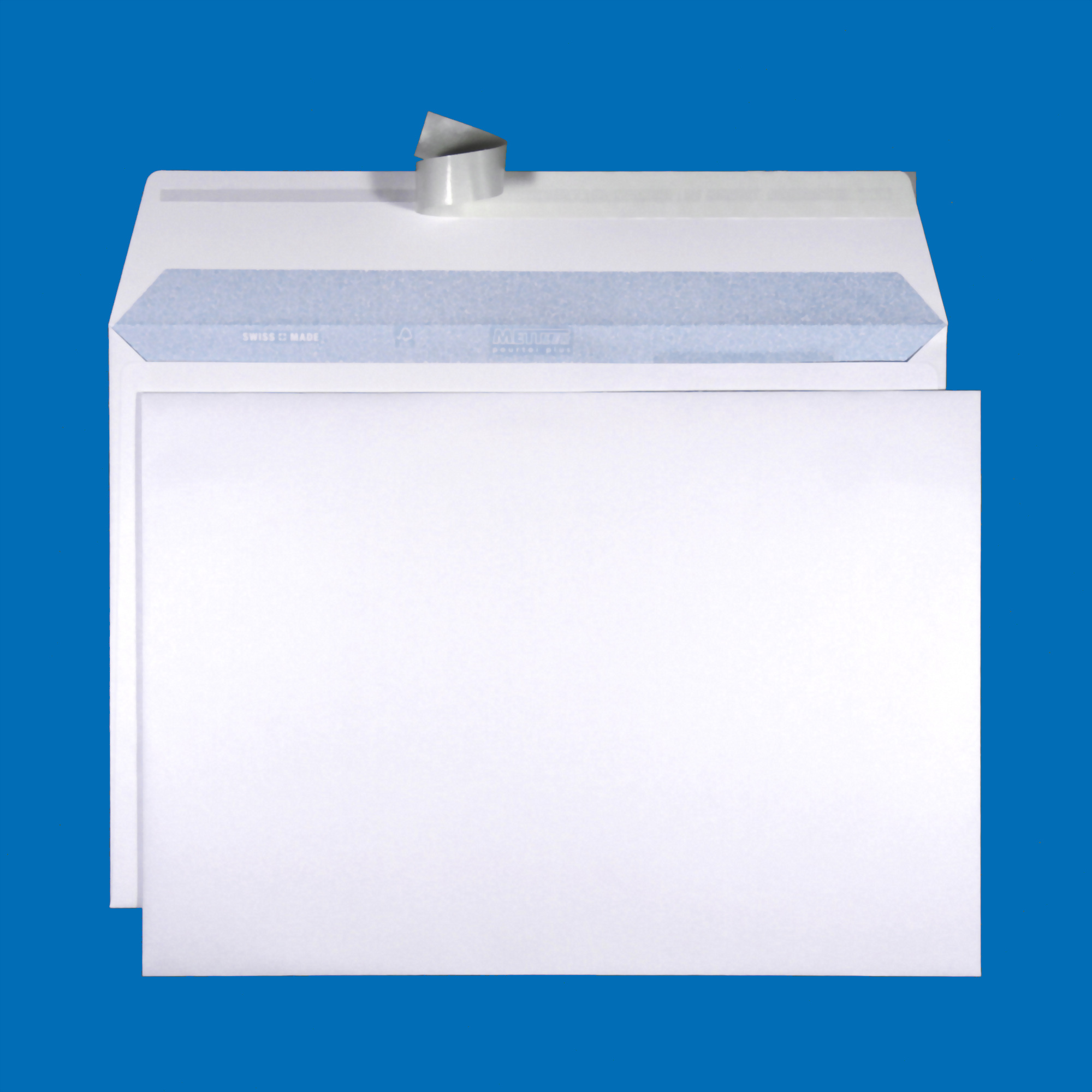 C4 Couvert, ohne Fenster, haftklebend, Ultraweiss FSC – Mettler Couvert
