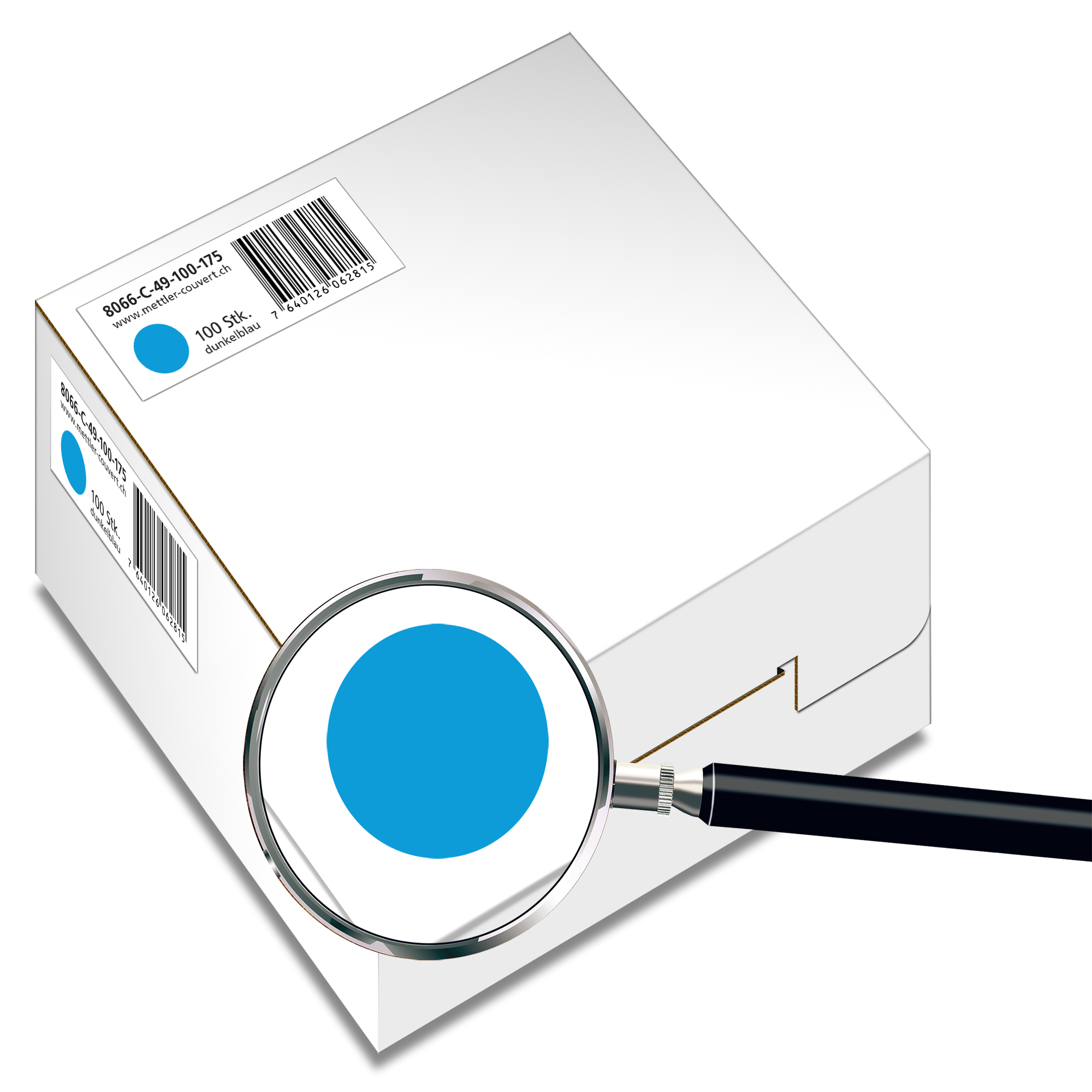 Couvert quadratisch 175 x 175mm, dunkelblau, ohne Fenster, haftklebend, FSC – Mettler Couvert