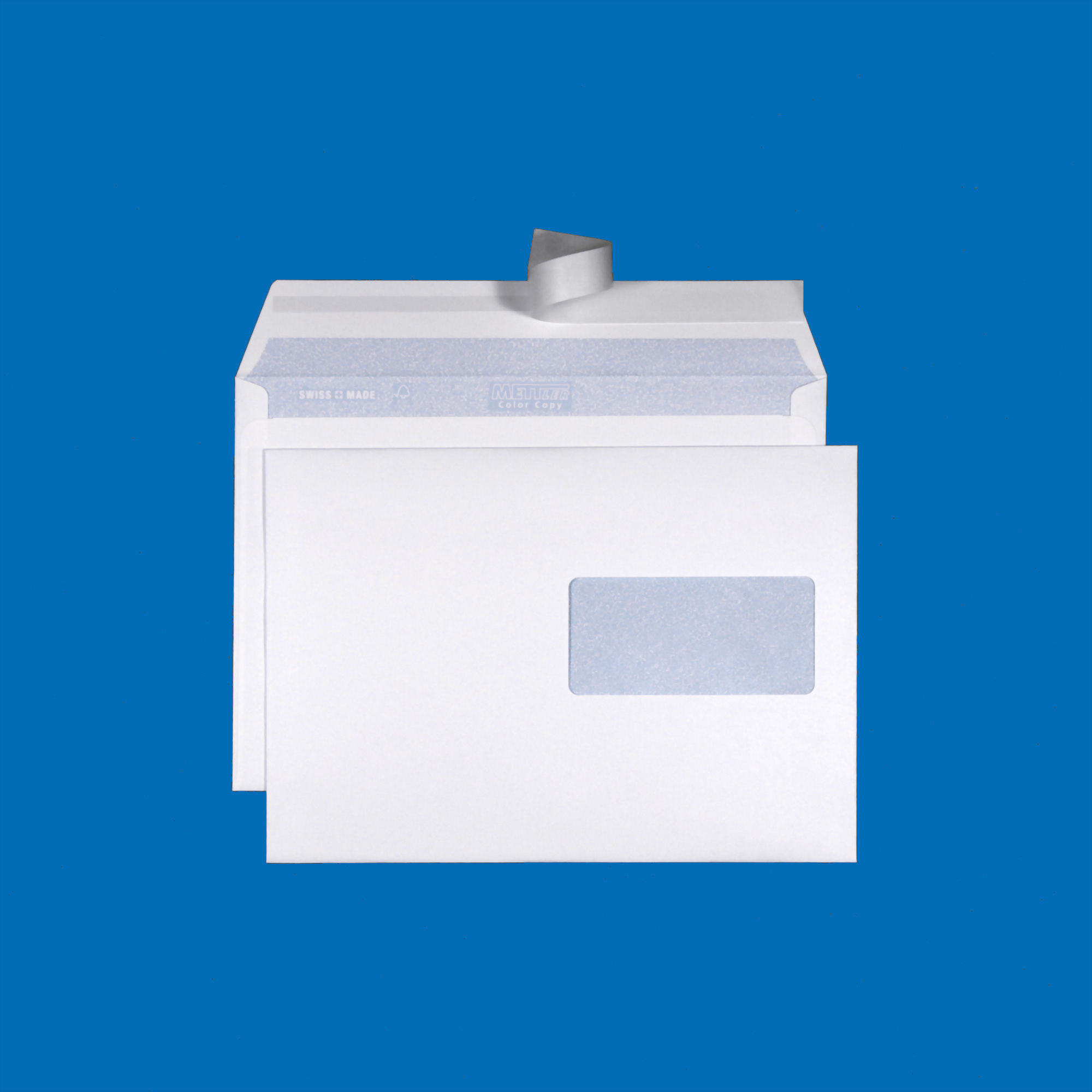 C5 Couvert, Fenster rechts, haftklebend, Ultraweiss FSC – Mettler Couvert