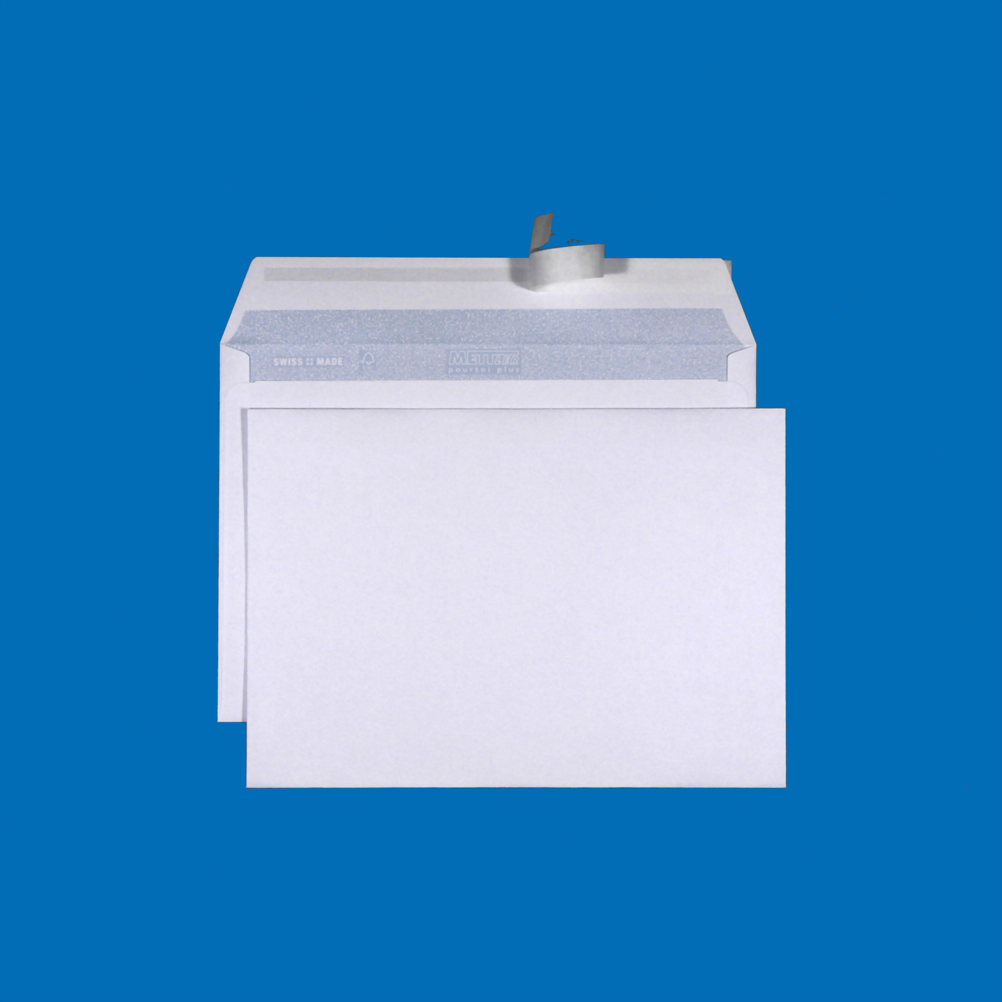 C5 Couvert, ohne Fenster, haftklebend, Ultraweiss FSC – Mettler Couvert