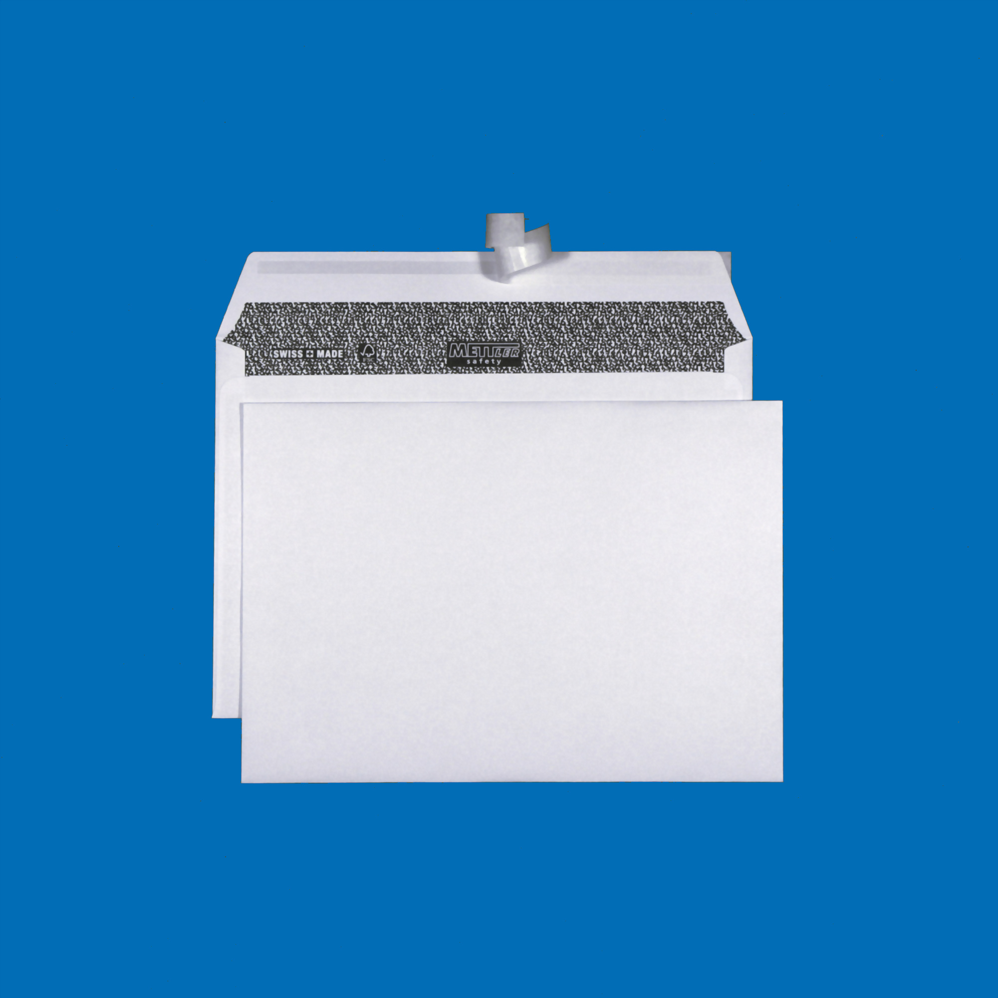 C5 Couvert, schwarz, ohne Fenster, haftklebend, FSC – Mettler Couvert