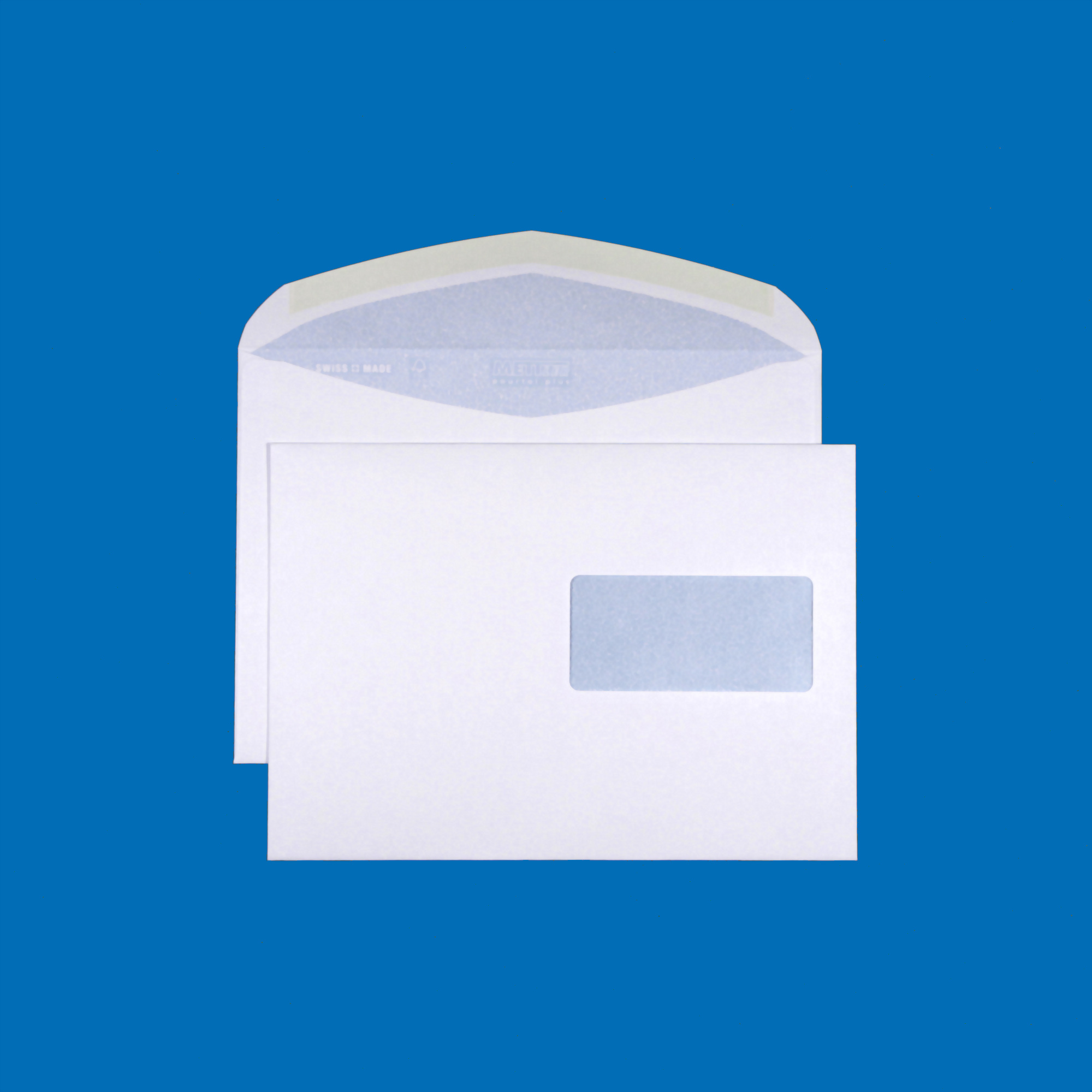 C5 Couvert, Fenster rechts, gummiert, Ultraweiss FSC – Mettler Couvert